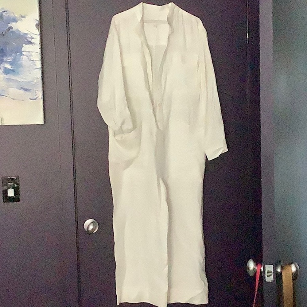 White linen jumpsuit
